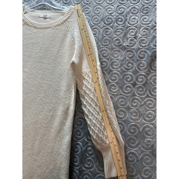 BB Dakota Steve Madden Cream Cable Knit Sweater Dress Women's Size M - Picture 6 of 7